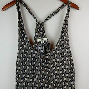 Green swallows bird print tank dress size large